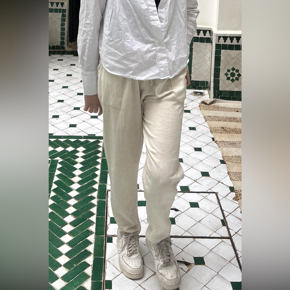 Cream linen pants